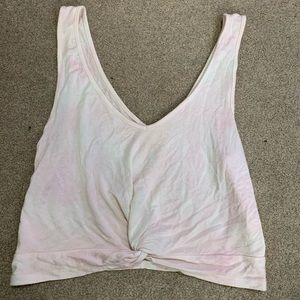 PacSun pink/white cropped tank top